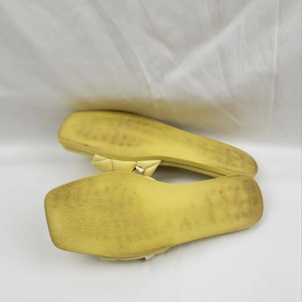 Steven New York  Yuri Yellow Studded Slide Sandals